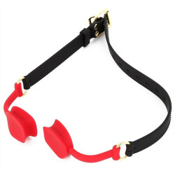 KINKgear Bâillon en silicone Zen Open Noir-Rouge